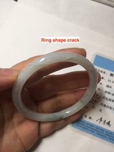 Load image into Gallery viewer, 56mm Certified Type A 100% Natural light green purple slim round cut Jadeite bangle PB175-9123