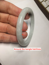 Load image into Gallery viewer, 56.5mm 100% natural type A light green/white jadeite jade bangle AE64