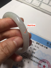 Load image into Gallery viewer, 49mm certified 100% natural Type A icy watery sunny green white yellow jadeite jade bangle BN70-9367