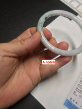 Load image into Gallery viewer, 57mm certified 100% natural type A light green/purple with green fly flowers round cut jadeite jade bangle BN59-3125