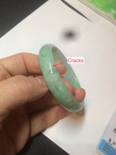 Load image into Gallery viewer, 50.5mm Certified Type A 100% Natural sunny apple green/red oval Jadeite Jade bangle BG61-0174