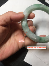 Load image into Gallery viewer, 57.9mm certified 100% natural type A light sunny green chubby round-cut jadeite jade bangle BL7-5396