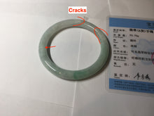 Load image into Gallery viewer, 53.6mm certified 100% natural type A white/sunny green round cut jadeite jade bangle AU38-9812