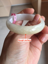 Load image into Gallery viewer, 47mm certified 100% natural Type A icy watery light green yellow white oval jadeite jade bangle PC17-6671
