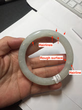 Load image into Gallery viewer, 57.7mm certified 100% natural type A icy watery light green white round cut jadeite jade bangle BS84-(1100)