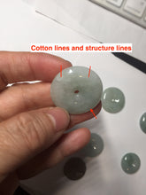 Load image into Gallery viewer, 19.7-27.5mm Type A 100% Natural light green white Jadeite Jade Safety Guardian Button donuts couple pendant PC130