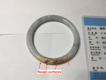 Load image into Gallery viewer, 54mm certified 100% natural Type A light yellow/white/purple/black(Wuji) round cut jadeite jade bangle BS9-9567