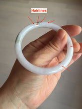 Load image into Gallery viewer, 54.5mm certified 100% natural light green/white/purple round cut jadeite jade bangle BK85-4668