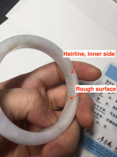 Load image into Gallery viewer, 56mm certified 100% natural type A icy watery green/purple jadeite jade bangle BN90-3561