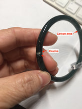 Load image into Gallery viewer, 58.3mm Certified Type A 100% Natural dark green/blue/gray Guatemala slim round cut Jadeite bangle BP202-5522