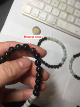 Load image into Gallery viewer, 7.3-8mm for size 56-70mm 100% natural white/black/blue/green/brown(Mocui) jadeite jade beads bracelet PB224