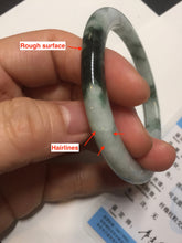 Load image into Gallery viewer, 57.5mm certificated Type A 100% Natural light green with green floating flowers Jadeite Jade bangle AS82-3025