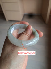 Load image into Gallery viewer, 51.5mm certified 100% natural Type A light green/white oval jadeite jade bangle AZ124-2782