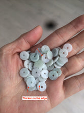 Load image into Gallery viewer, 50 pieces of 100% Natural light green/white Jadeite Jade small safety button beads AS79 (supply)