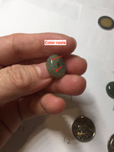Load image into Gallery viewer, 14-15mm Type A 100% Natural dark green black gray(老油青) Jadeite Safety Guardian Button donuts pendant PD198