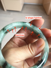 Load image into Gallery viewer, 56.5mm Certified Type A 100% Natural suny green dark green Jadeite Jade bangle BP33-8236