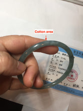 Load image into Gallery viewer, 60.5mm Certified Type A 100% Natural icy watery deep sea dark green/blue/purple/gray/black Guatemala round cut Jadeite bangle PB133-1486