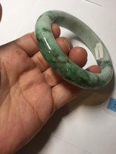 Load image into Gallery viewer, 57.7mm certified 100% natural type A sunny green/black jadeite jade bangle AU52-0234