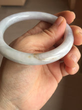 Load image into Gallery viewer, 59.5mm certified 100% natural light green/white/purple round cut jadeite jade bangle BS38-(5572)