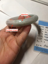 Load image into Gallery viewer, 56.5mm certified 100% natural Type A light green purple red(FU LU SHOU) jadeite jade bangle PC136-9157