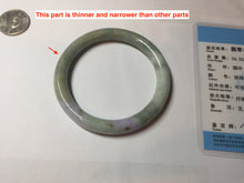 Load image into Gallery viewer, 54.2mm certified 100% natural Type A light green/purple/red(FU LU SHOU) round cut jadeite jade bangle PB88-0980