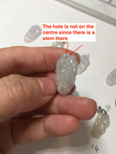 Load image into Gallery viewer, 100% natural type A icy watery white purple green jadeite jade  leaf pendant group F157