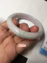 Load image into Gallery viewer, 56.8mm Certified Type A 100% Natural sunny green/white/purple Jadeite Jade bangle BL7-0370