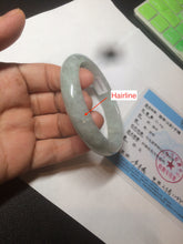 Load image into Gallery viewer, 57mm Certified 100% natural Type A light green/white  jadeite jade bangle BH48-6419