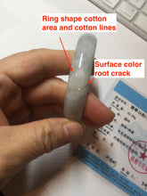 Load image into Gallery viewer, 52.5mm Certified Type A 100% Natural light green white purple Jadeite bangle AU1-3836