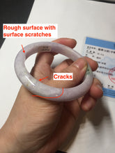 Load image into Gallery viewer, 57.5mm certified 100% natural type A light green/purple/yellow(FU LU SHOU)  jadeite jade bangle BN82-8715