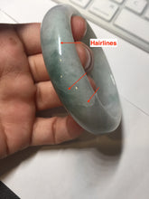 Load image into Gallery viewer, 57.9mm certified type A 100% Natural light green/white jadeite jade bangle BN62-8630