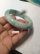 Load image into Gallery viewer, 57.6mm Certified 100% natural Type A sunny green/white jadeite jade bangle AX49-4131