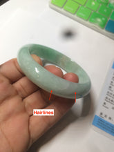Load image into Gallery viewer, 55.7mm 100% natural Type A sunny green/brown/white jadeite jade bangle AX46-2830