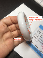 Load image into Gallery viewer, 56.4mm certificated Type A 100% Natural light purple/white Jadeite Jade bangle BF130-4028