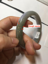 Load image into Gallery viewer, 54.5mm Certified type A 100% Natural dark green gray brown purple two-tone(半山半水) serenity Jadeite bangle PB204-3360