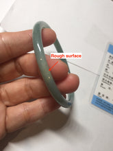 Load image into Gallery viewer, 60mm Certified Type A 100% Natural light green/blue/gray Guatemala slim round cut Jadeite bangle PD73-8152
