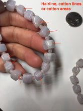 Load image into Gallery viewer, 100% natural type A icy white/purple jadeite jade beads bracelet BK57