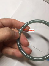 Load image into Gallery viewer, 60mm Certified Type A 100% Natural light green/blue with flying snow Guatemala slim round cut Jadeite bangle PD70-8146