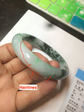 Load image into Gallery viewer, 56.3mm certified 100% natural Type A dark green/sunny green  jadeite jade bangle K106-2835