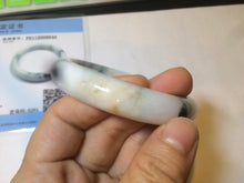 Load image into Gallery viewer, 59.4mm Certificated Type A 100% Natural White green red purple(FU LU SHOU) with green floating flowers Jadeite Jade bangle G110-9544