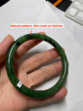 Load image into Gallery viewer, 62mm certified 100% Natural dark green/black round cut nephrite (碧玉) bangle HN20-9149