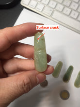 Load image into Gallery viewer, 100% Natural type A green/yellow Jadeite Jade bamboo pendant group F158