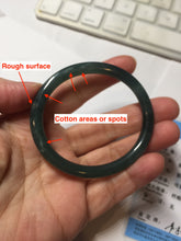 Load image into Gallery viewer, 50.5mm Certified Type A 100% Natural dark green/blue/gray Guatemala slim round cut oval Jadeite bangle BP196-2470