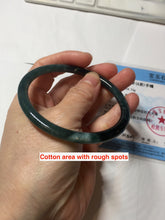 Load image into Gallery viewer, 61mm Certified Type A 100% Natural light green/blue/gray Guatemala slim round cut Jadeite bangle BP198-2051