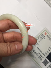 Load image into Gallery viewer, 58.5mm Certified 100% Natural white beige round cut nephrite Jade bangle HHE103-0942