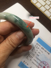 Load image into Gallery viewer, 60.7mm Certified Type A 100% Natural green/white jdeite Jade bangle AE57-4355