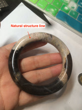 Load image into Gallery viewer, 53.4mm 100% natural chubby pink/black/brown rose stone (Rhodonite) round cut bangle XY69