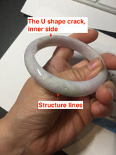Load image into Gallery viewer, 57.5mm certified Type A 100% Natural light green purple white slim Jadeite Jade bangle BQ72-4938