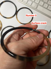 Load image into Gallery viewer, 60-62mm 100% Natural black brown beige slim Buffalo Horn bangle group CB54