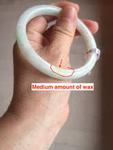 Load image into Gallery viewer, 58mm certified type A 100% Natural fresh light green/white slim jadeite jade bangle E80-0996